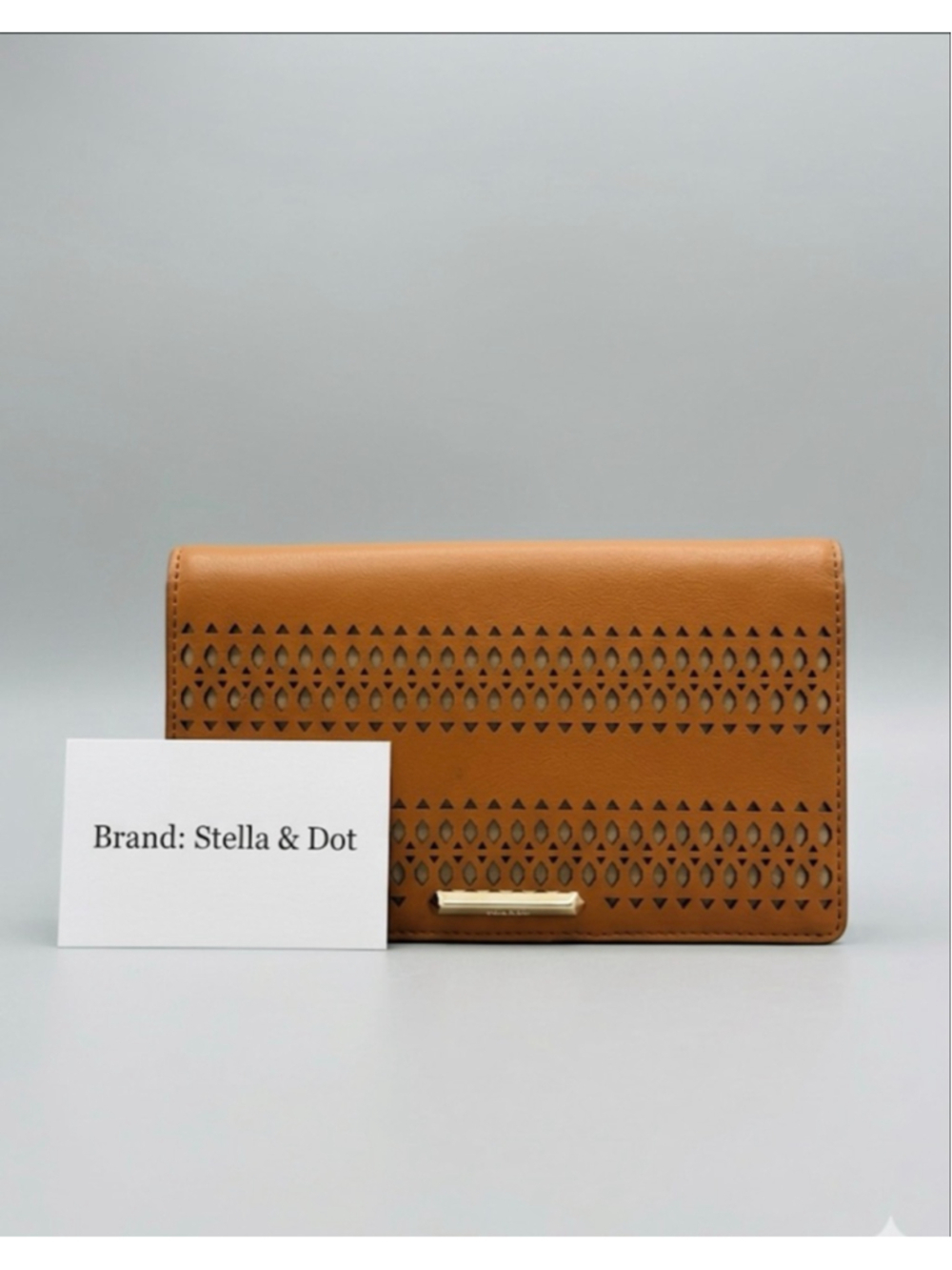 Stella & Dot Brown Beige Perforated Wallet